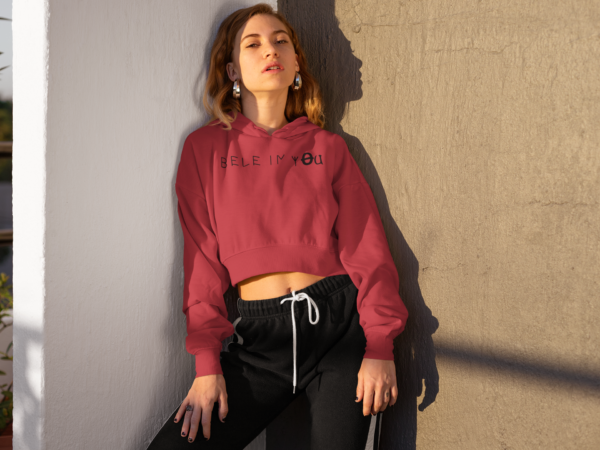 Crop Hoodie Baby Maroon colour