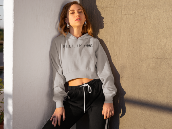 Crop Hoodie Grey Colour